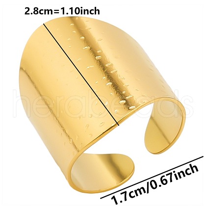 Minimalist 304 Stainless Steel Wide Band Cuff Open Rings for Women FL5775-2-1
