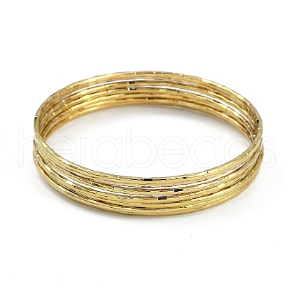 7Pcs Vacuum Plating 201 Stainless Steel Bangles Sets for Women BJEW-F476-03G-1