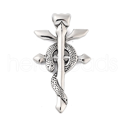 Retro 304 Stainless Steel Big Pendants STAS-I205-39AS-01-1