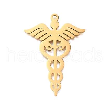 304 Stainless Steel Snake Pendants STAS-S150-02G-1