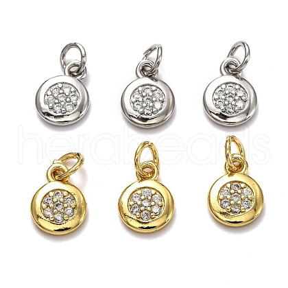 Brass Micro Pave Cubic Zirconia Charms ZIRC-H119-09-1