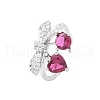 Brass Micro Pave Cubic Zirconia Cuff Rings for Women RJEW-A062-01P-3