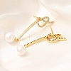 Rack Plating knot Brass Micro Pave Clear Cubic Zirconia Stud Earrings EJEW-H143-23G-2