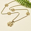 304 Stainless Steel Clover Pendant Necklaces NJEW-V001-10G-4