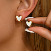 Exquisite Stainless Steel Rhinestone Hoop Earrings AK6534-2-1