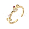 Brass Micro Pave Cubic Zirconia Cuff Rings for Women RJEW-H247-09G-4