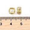 Flower Brass Micro Pave Clear Cubic Zirconia European Beads KK-V011-05G-2