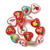 Handmade Lampwork Enamel Beads Heart with Fruit LAMP-V001-06-1