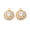 Brass Cubic Zirconia Pendants ZIRC-R015-112G-1