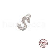 Real Platinum Plated Rhodium Plated 925 Sterling Silver Micro Pave Clear Cubic Zirconia Charms STER-P054-10P-S-1