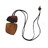 Nuggets Geometirc Resin Pendant Faux Suede Cord Long Necklaces FS-WG02B20-01-3