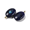 Dyed Natural Lapis Lazuli & Cubic Zirconia Pendants G-Z076-01G-08-2