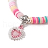 Natural Gemstone & MIYUKI Seed Beads Heart Charm Bracelets BJEW-MZ00084-10-3