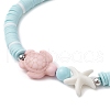 Adjustable Synthetical Turquoise & Porcelain & Natural Howlite Beaded Braided Bead Bracelets for Women BJEW-JB11710-3