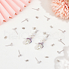 Beebeecraft 12Pcs Diamond Shape Brass Micro Clear Cubic Zirconia Stud Earring Findings KK-BBC0012-75-4