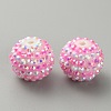 Stripe Pattern Resin Rhinestone Beads RESI-WH0034-20G-1