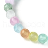 6mm Dyed Natural Selenite Round Beaded Stretch Bracelets for Women BJEW-JB10815-3