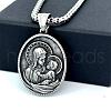 Stainless Steel Oval with Virgin Mary Pendant Necklaces RX5820-1