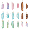 AHADERMAKER 2 Sets 2 Colors Electroplated Natural Quartz Crystal  Pendants G-GA0001-73-1