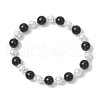 Glass Pearl Beads Necklace & Bracelet & Dangle Earring Sets for Women SJEW-JS01322-5