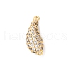 Brass Micro Pave Clear Cubic Zirconia Links Connector Charms KK-K406-01D-G-1