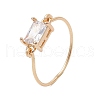 Mother's Day Rings Transparent Glass Finger Rings RJEW-JR00869-01-2