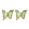 Brass Pave Faceted Glass Connector Charms FIND-Z020-04H-1