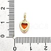Brass Pave Cubic Zirconia Charms KK-Q097-03B-G-3