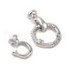 Rack Plating Brass Micro Pave Clear Cubic Zirconia Fold Over Clasps KK-S384-08P-2