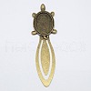 Tibetan Style Tortoise Bookmark Cabochon Settings X-TIBE-S156-AB-NR-1