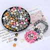 Colorful Pattern Printed Silicone Focal Beads SI-JX0022A-08-3