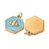 304 Stainless Steel Enamel Pendants STAS-U061-37G-C04-2