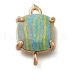 Brass Glass Imitation Gemstone Connector Charms KK-Z076-01G-2