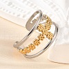 304 Stainless Steel Adjustable Open Cuff Rings RJEW-V011-03GP-3