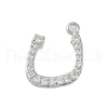 Rack Plating Brass Micro Pave Clear Cubic Zirconia Pendants KK-A224-03L-P-1
