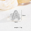 Brass Micro Pave Clear Cubic Zirconia Cuff Rings FS-WG4832E-02-2