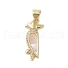 Brass Micro Pave Clear Cubic Zirconia Pendants KK-I712-26G-1