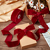 10 Yards Velvet Frayed Ribbon SRIB-WH0011-226B-5