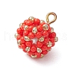 Seed Beads Beaded Charms PALLOY-MZ00314-01-3