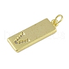 Brass Micro Pave Clear Cubic Zirconia Pendants KK-P266-06G-V-2