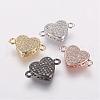 Brass Micro Pave Cubic Zirconia Links ZIRC-E114-01-1