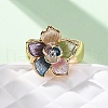 Zinc Alloy & Enamel Stretch Finger Rings for Women RJEW-M101-01B-G-2
