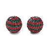 Stripe Pattern Polymer Clay Rhinestone Beads CLAY-NH0001-01-2
