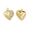 Brass Micro Pave Clear Cubic Zirconia Pendants KK-E068-VB168-1