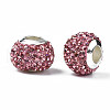 Handmade Polymer Clay Rhinestone European Beads RB-N053-001-01-3