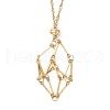 304 Stainless Steel Empty Macrame Pouch Pendant Singapore Chain Necklace Making NJEW-JN05279-1