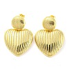 Rack Plating Brass Heart Dangle Stud Earrings EJEW-P242-06G-1