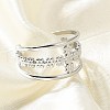 Cross 304 Stainless Steel Open Cuff Rings RJEW-S623-02P-4