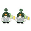 Saint Patrick's Day Sparkling Acrylic Dangle Stud Earrings EJEW-P243-A03-1