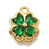 Brass Micro Pave Cubic Zirconia Pendants KK-D385-01G-02-1